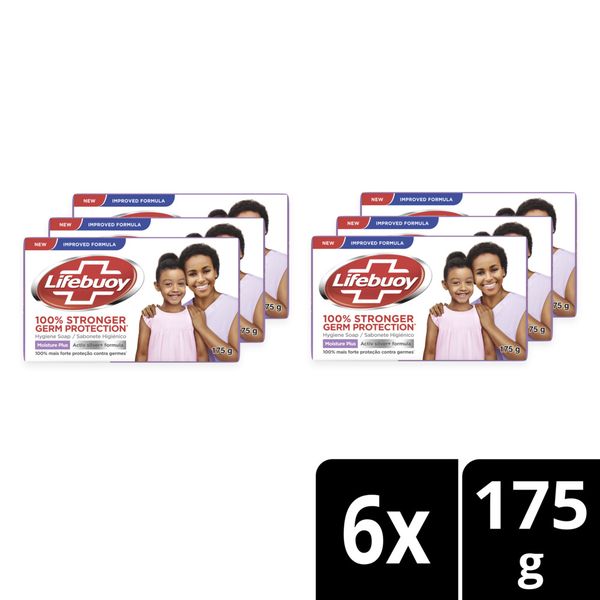Lifebuoy Moisture Plus Hygiene Bar Soap 6x175g