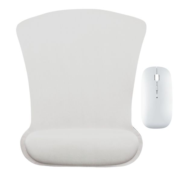 LD Ergonomic Winter White Mouse pad and Wireless Mouse