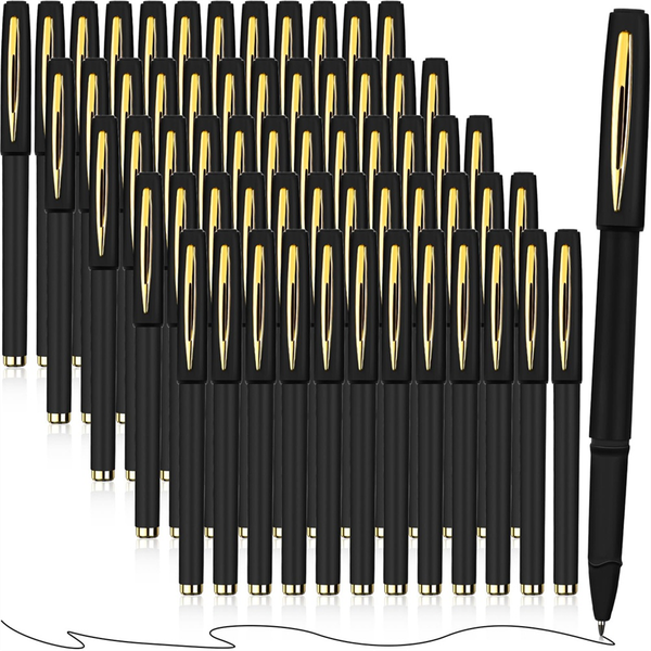 60 Pcs Black Gel Ink Pens Rollerball Pens Bulk