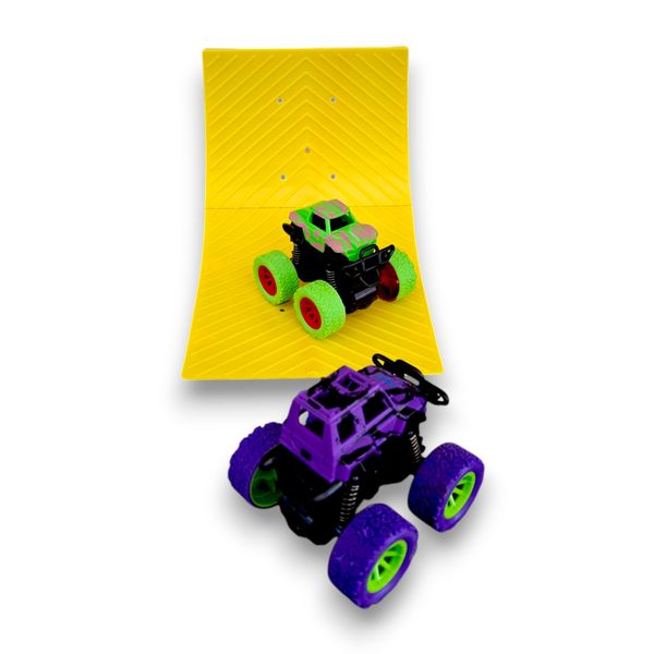 Off-Road 2-Pack Stunt Monster Truck and Ramp Toy Set
