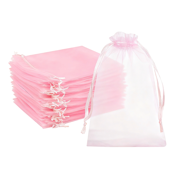 100P Organza Bags 20x30cm, Small Mesh Drawstring Gift Bags Large Mesh Bag