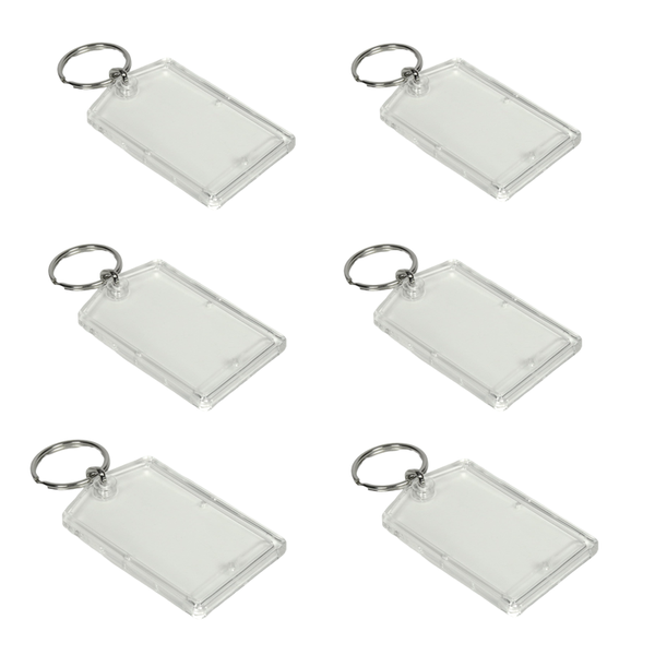 Set of 6 Versatile Clear Acrylic Key Ring SL22902