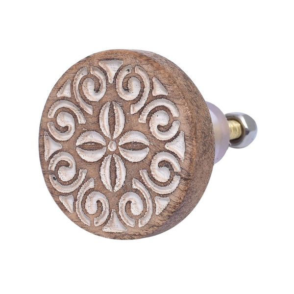 Wooden Floral Knob