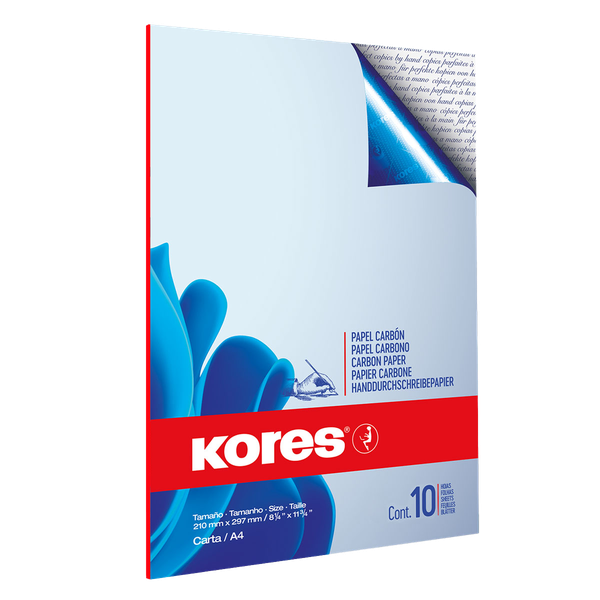 Kores Carbon Paper, A4, Blue, 10 Pack