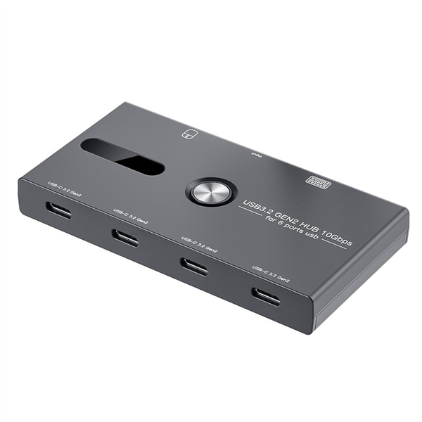 10Gbps USB C Hub, 6 Ports USB C Splitter, USB C to USB C Hub for PC