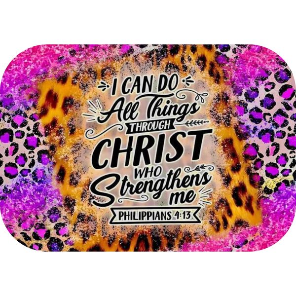 Pink All Things Christ Printed Mouse Pad
