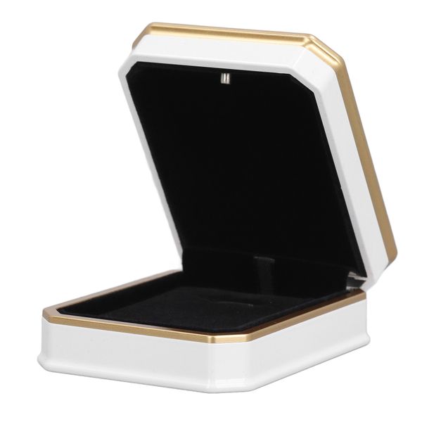 White LED Necklace Box - Velvet Pendant Case