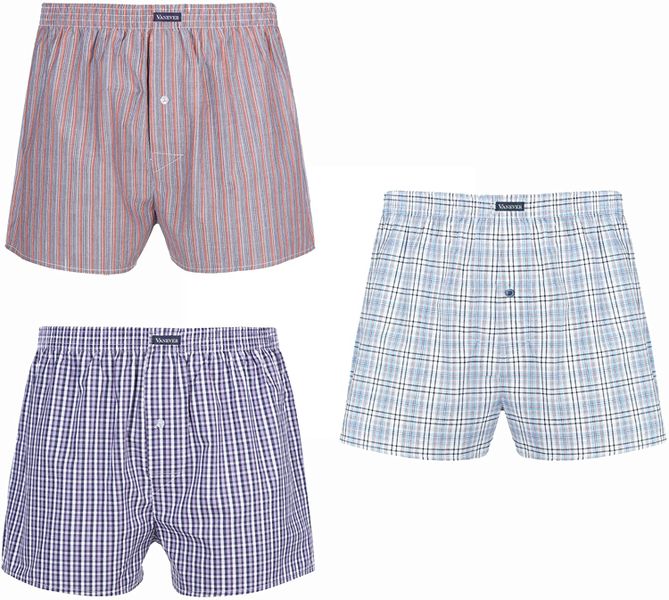 3 x Classic Men's Boxers Shorts Underwear For Men 100% Cotton - L