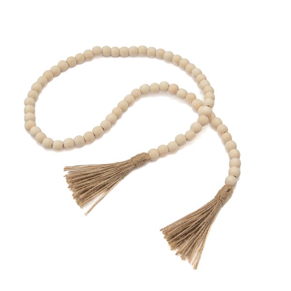 Wooden Beaded Garland with Tassels