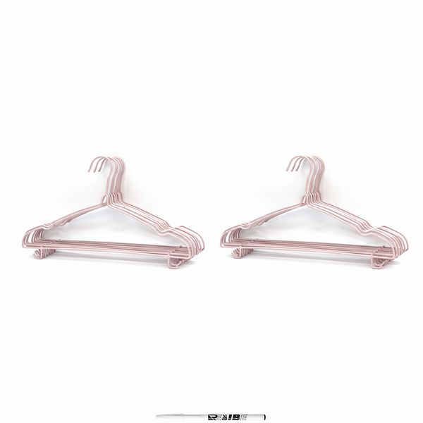 2 Pack (10 Pcs) Hangers in 4 Colors - Metal Clothes Hangers With ReVibe Pen