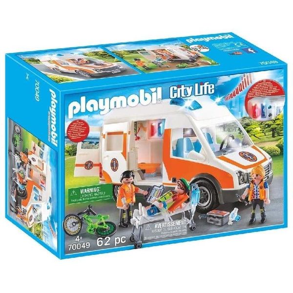 Playmobil City Life Ambulance with Flashing Lights 70049 - 4+ Years