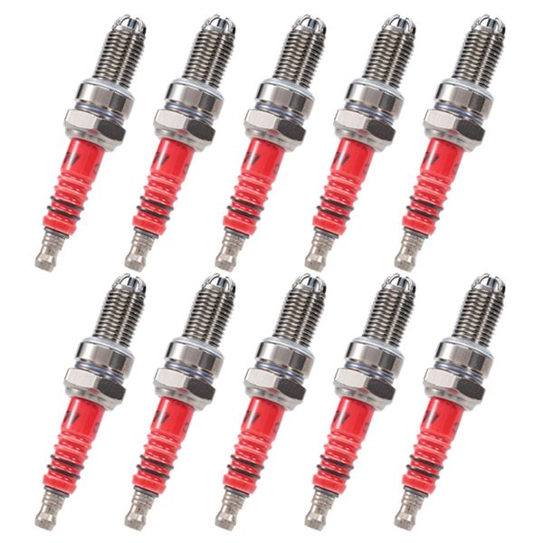 10 Pcs 3-Electrode Spark Plug D8Tc for 125Cc Compatible with Universal