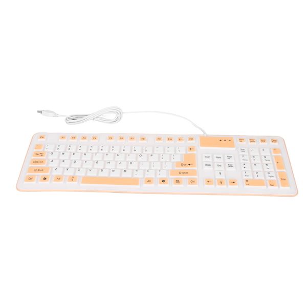 Foldable Silicone Keyboard (Orange)