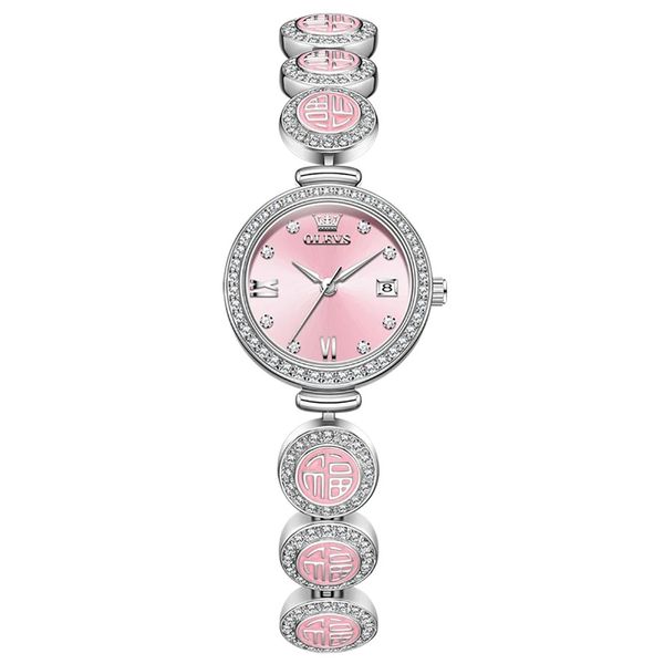 Pink Diamond Bracelet Watch - 25mm - Lucky Charm - Waterproof