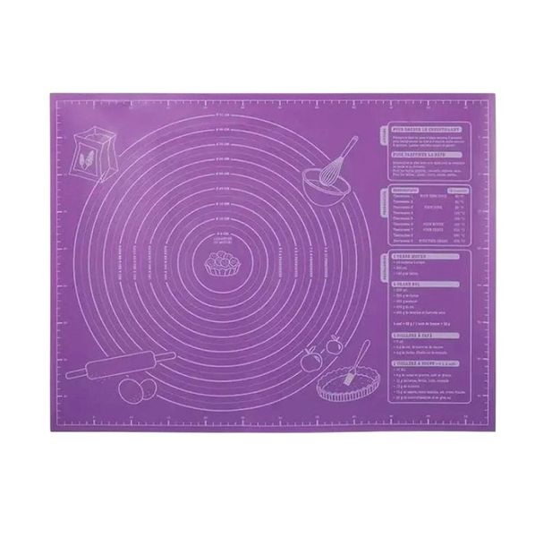 Silicone Non- Stick Kneading Mat / Baking Mat with Measurements - Purple