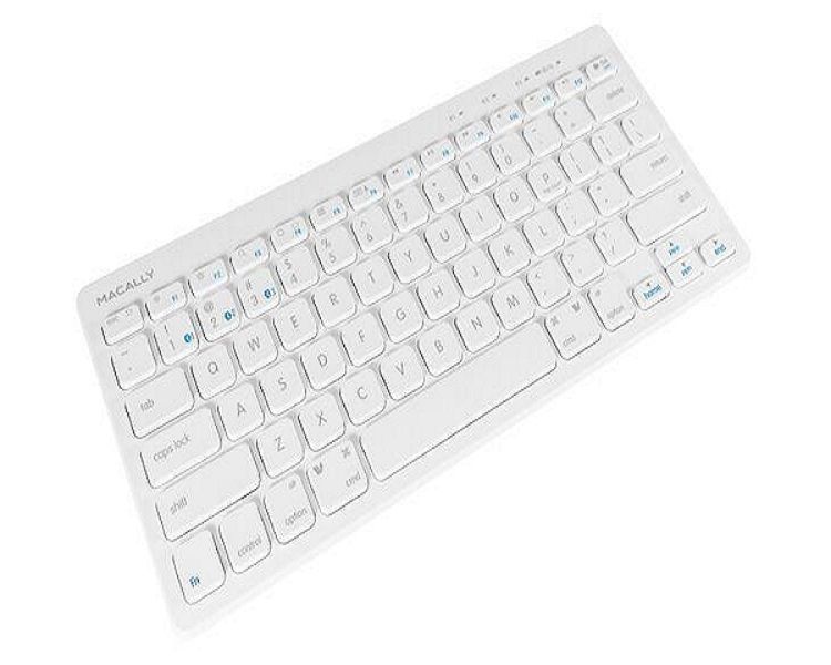 Macally Mini Bluetooth Keyboard with Built in stand - White