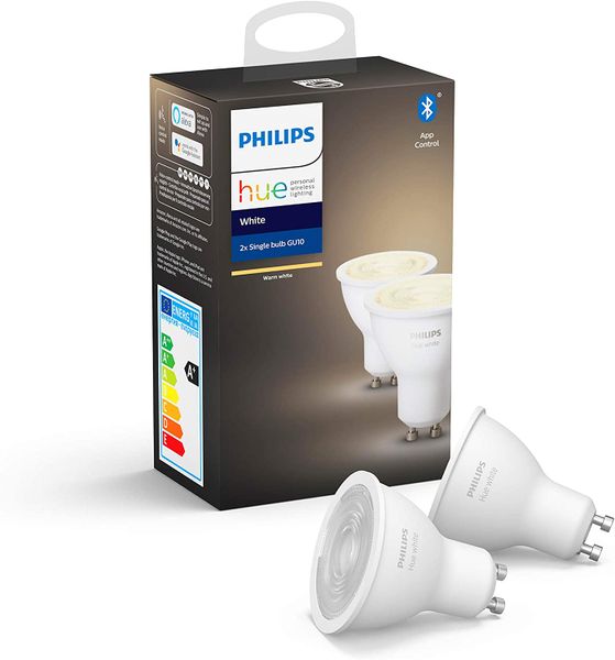 Philips Hue White Twin Pack Smart Bulb LED GU10 works with Bluetooth