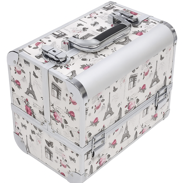 Large Professional Aluminium Make Up Cosmetic case-Eiffel Tower