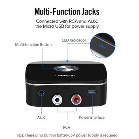 Ugreen Bluetooth Adapter for HiFi with RCA and 3.5mm Jack – UGREEN