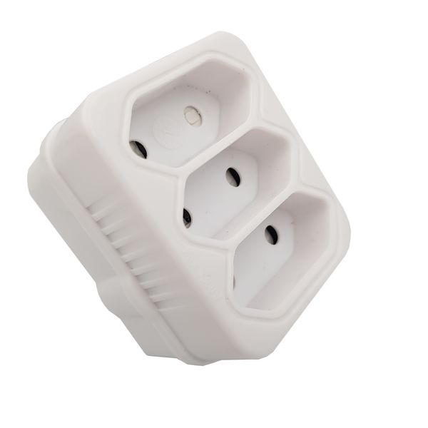 Plug Adaptor: 3 way 3 X 5A 2 pin / Euro Adaptor (E 592)