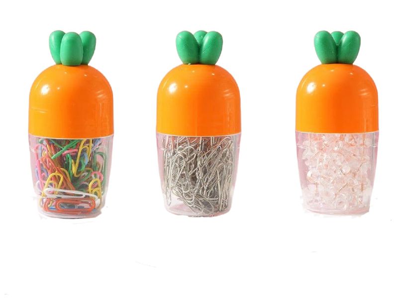 School and Office essentials Paper Clip/Push Pins Holder VALUE PACK 3PCS