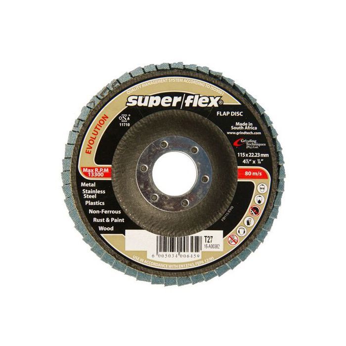 Superflex Evolution Flap Disc 115X22mm Az40 T27 4 Pack Shop Today