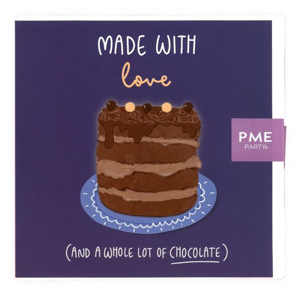 PME Greetings Cards with Envelope for Cakes - With Love And Chocolate