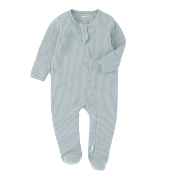 BOKI Organic Cotton 2-way Zipsuit | Light Grey