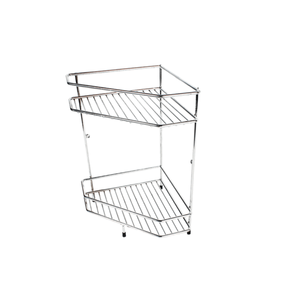 Corner Shelf - Double Tier - General Purpose - Chrome