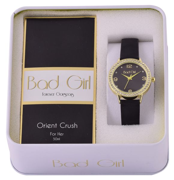 Bad Girl Orient Crush Watch &amp; Fragrance Set 50ml - Black