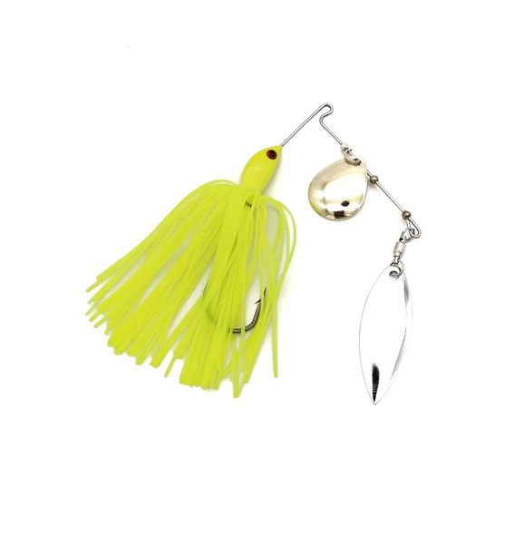 Bass Hunter 3/8oz Fishing Spinner Bait - White Chartreuse