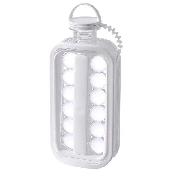 2-in-1 Multifunctional Ice Ball Mold and Leak-Proof Water Bottle - White