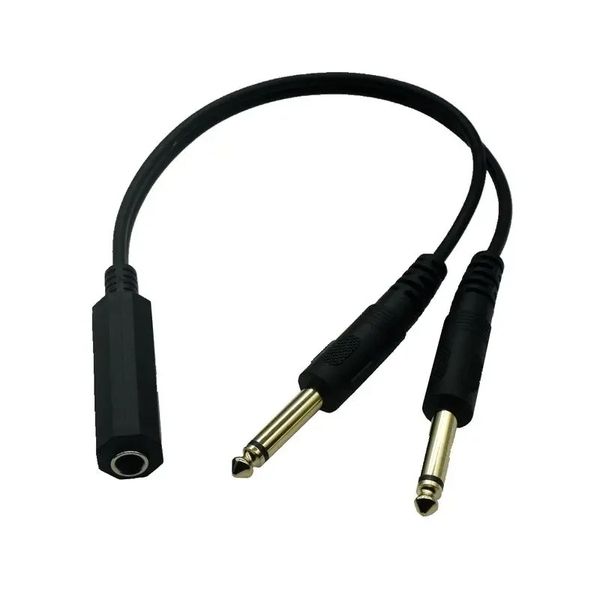 6.35 Mm Male &amp; Female To 2 6.35 Mm Female Adapter Cable 1/4 6.35mm Plug