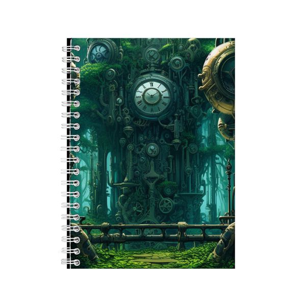 Machine A5 Notebook Spiral Lined Trendy Steampunk Graphic Notepad Gift 140