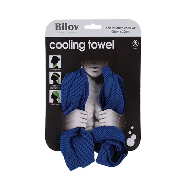 Cooling Towel - Bathroom Accessories - Blue - 100 cm x 30 cm