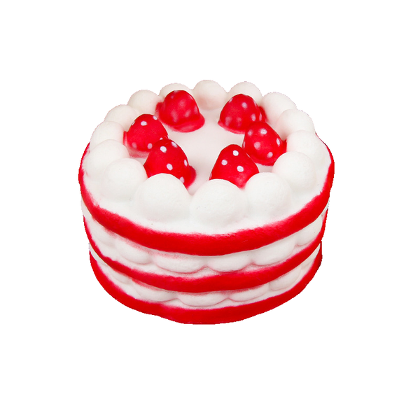Slow Rebound Strawberry Birthday Cake Model Stress Relief Toy,Red, 1 Piece