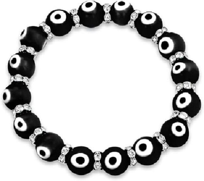 Turkish Evil Eye Glass Bead Stretch Bracelet Crystal Strand Hamsa