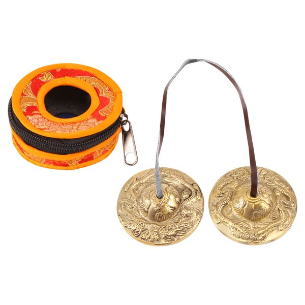 Yoga Cymbals Brass Cymbal Bell Chimes Tibetan Buddhist Style,C