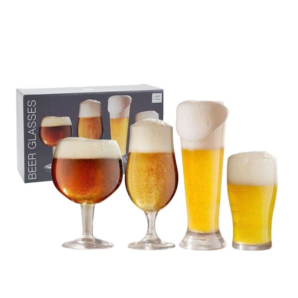 Artisan Beer Glass Set - Includes Belgian, Stemmed, &amp; Two Pilseners