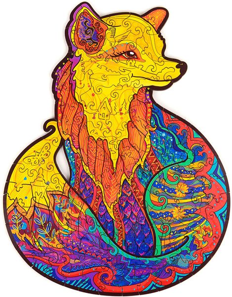 Wooden Jigsaw Puzzles - Unique Fox Shape Jigsaw Pieces Size A4