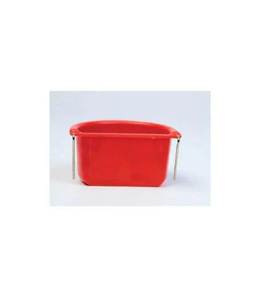 Bird Cage Plastic Coop Cup With Metal Hooks x3