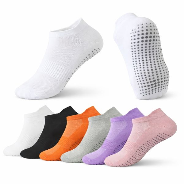 QYNIAL 6 Pairs Yoga Grip Socks Non Slip Pilates Ballet Barre Socks