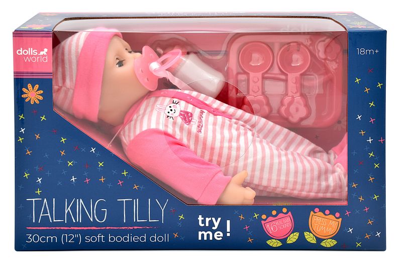 Talking Tilly Doll 30cm with 16 Baby Sounds -Lifelike Toy, Interactive Play
