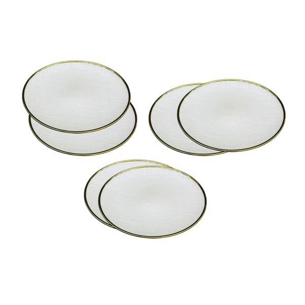 Opal White Glass Oval Side Plate - 8.5 inch - 6-Piece