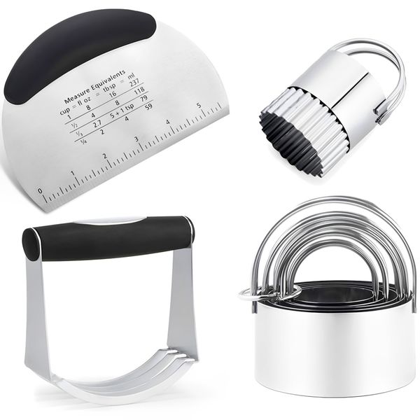 Baking tool set biscuit mold,stainless steel flour cutter powder beater