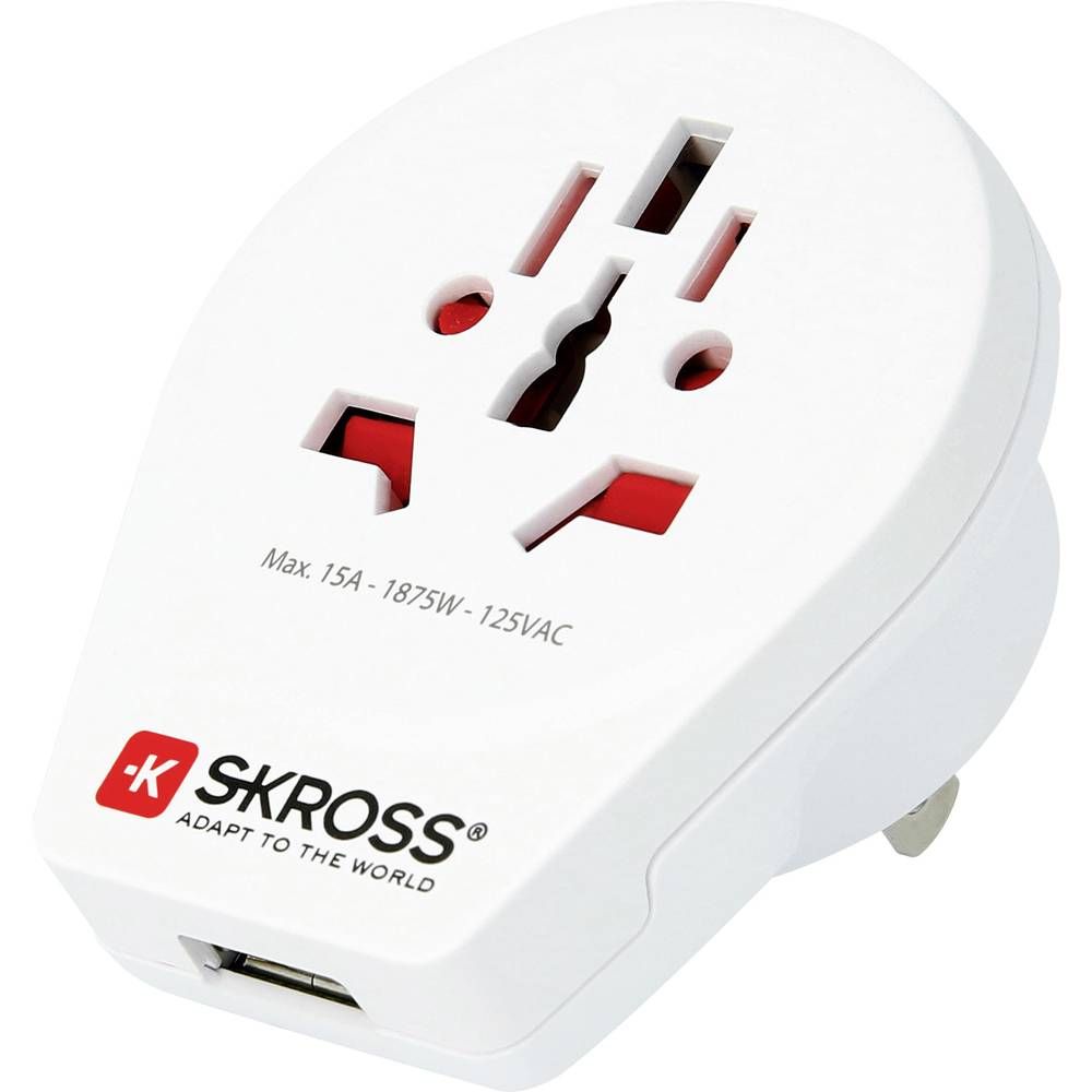 SKROSS: Travel Adapter & USB Charger: World to USA