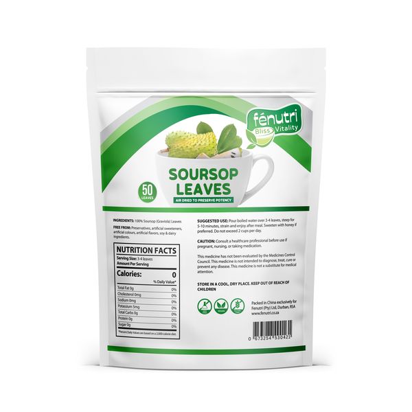 Fenutri - Soursop Leaves (Air Dried, Extra Strength) - 50 Leaves