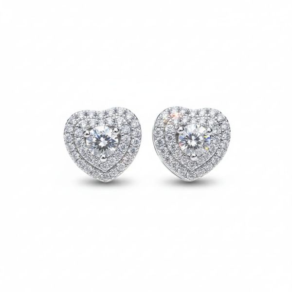 Shimmer Heart Stud Earrings Gifts for Women and Girls |