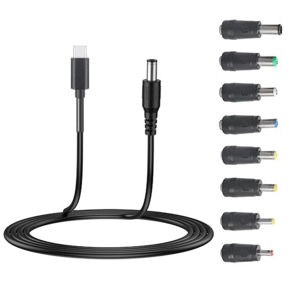 USB C to DC 12V Cord with 8 Connector Converter Tips