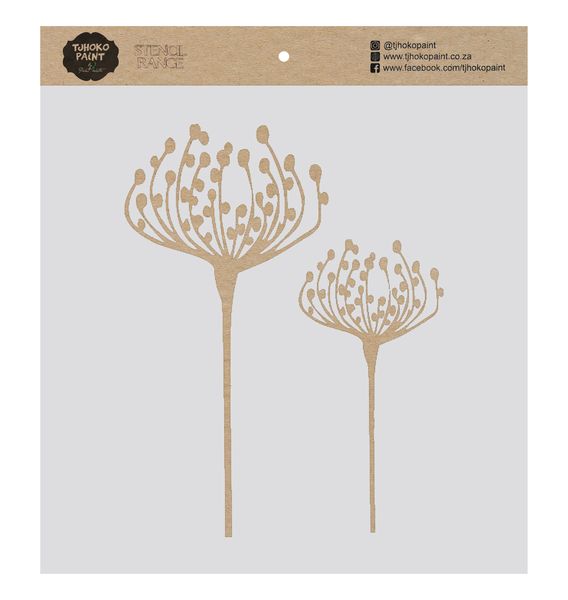 Tjhoko Paint Stencil - 30x30cm - Flower Inflorescences
